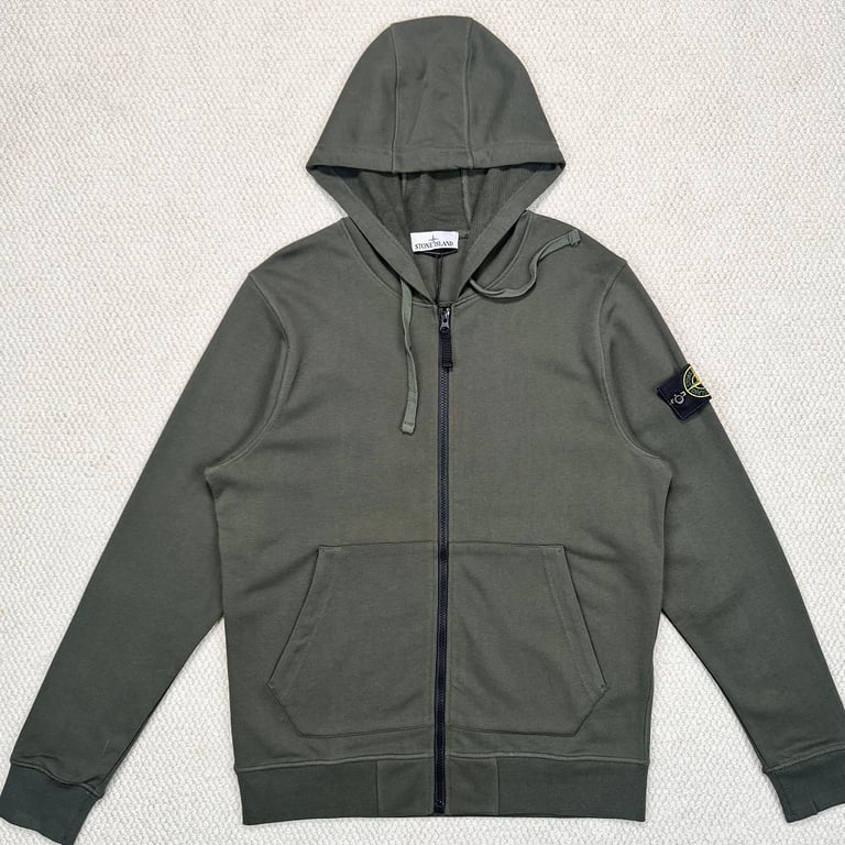 Stone Island Zip-Up Hoodie Green - 6