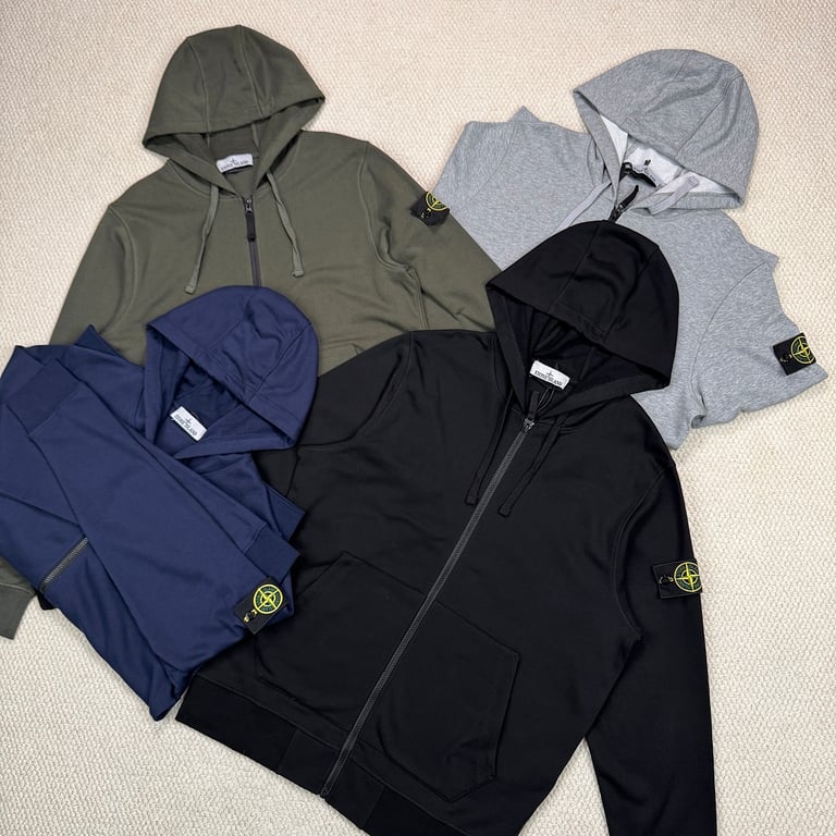 Stone Island Zip-Up Hoodie Black - 2