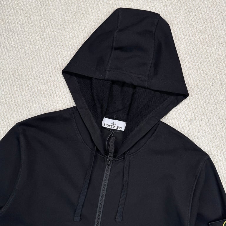 Stone Island Zip-Up Hoodie Black - 13