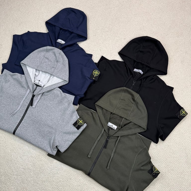 Stone Island Zip-Up Hoodie Black - 3