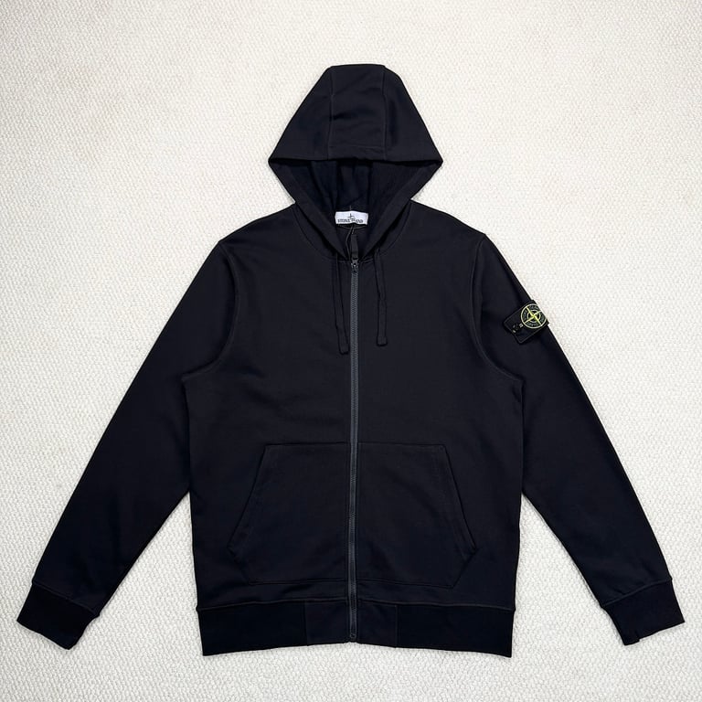 Stone Island Zip-Up Hoodie Black - 6