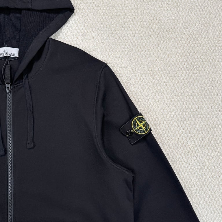 Stone Island Zip-Up Hoodie Black - 7