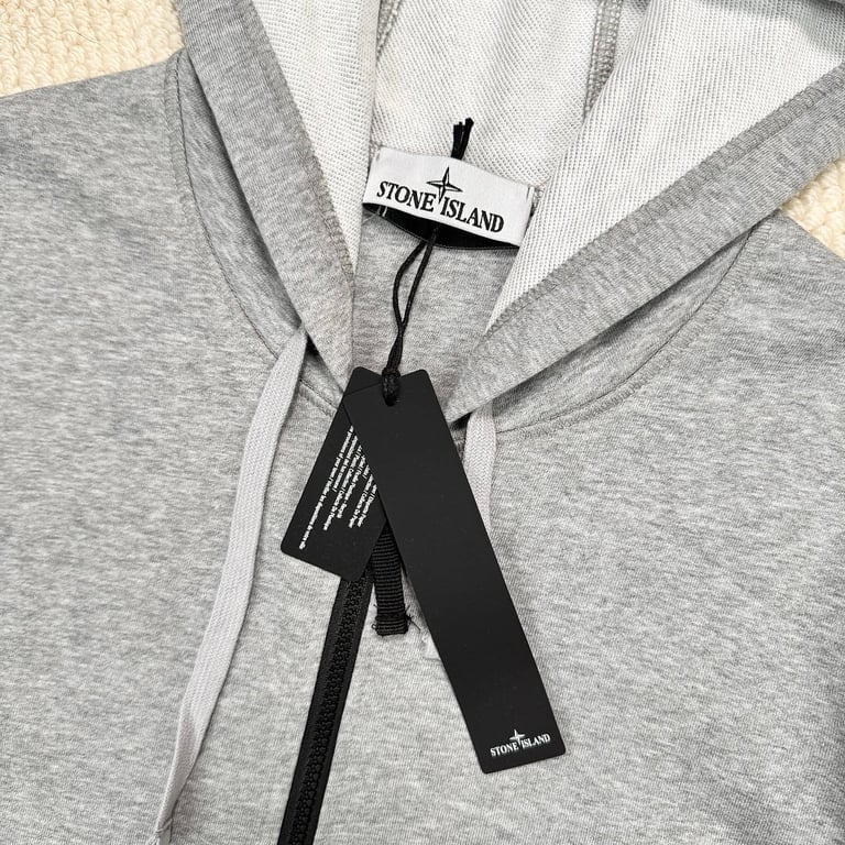 Stone Island Zip-Up Hoodie Grey - 12