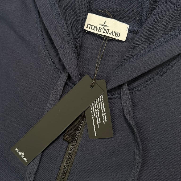 Stone Island Zip-Up Hoodie Navy Blue - 12
