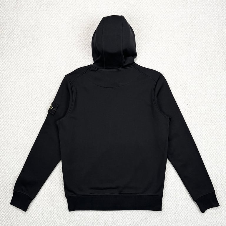 Stone Island Cotton Fleece Hoodie Black - 3