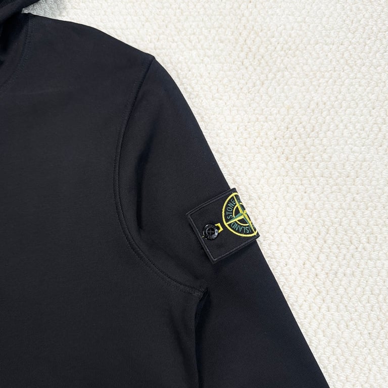 Stone Island Cotton Fleece Hoodie Black - 4