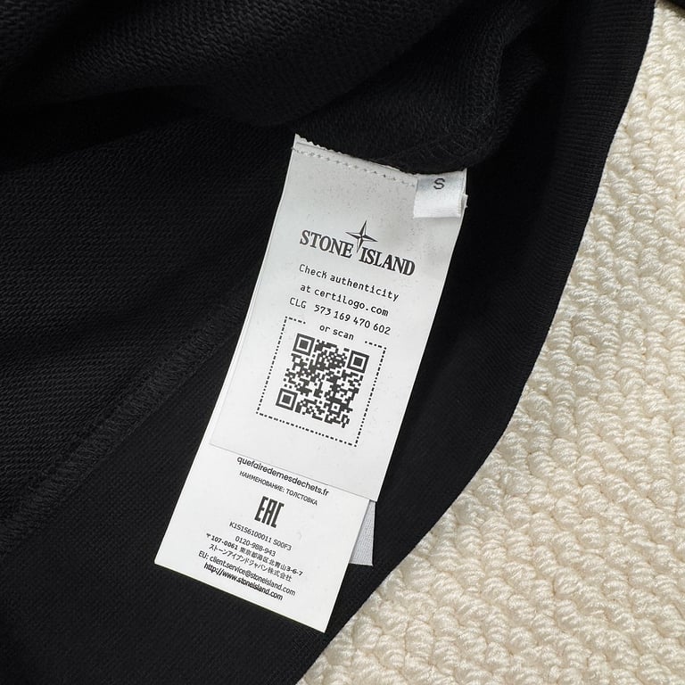 Stone Island Cotton Fleece Hoodie Black - 6