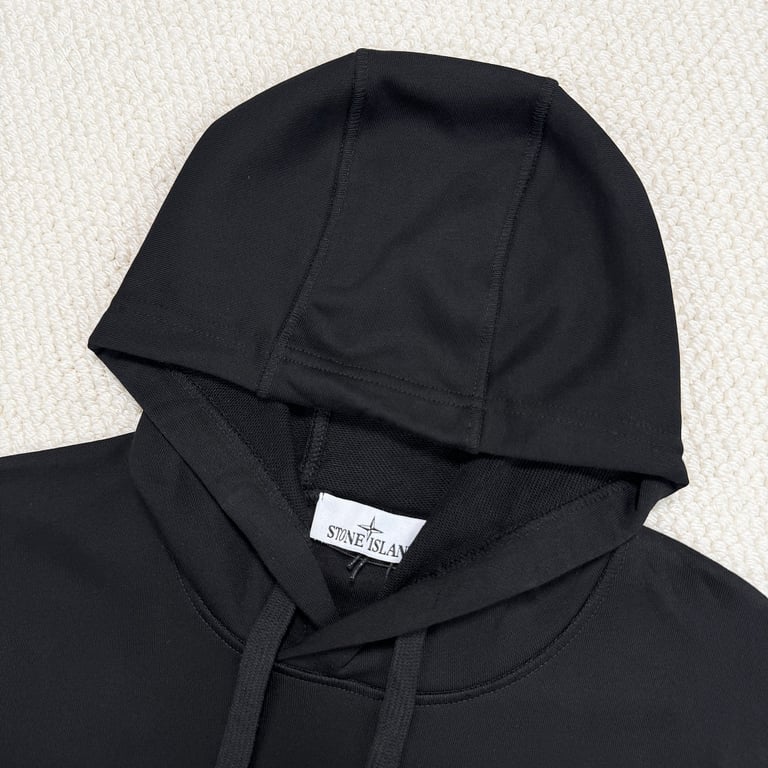 Stone Island Cotton Fleece Hoodie Black - 8
