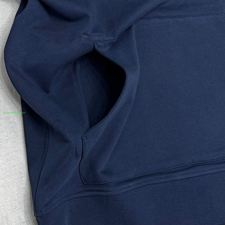 Stone Island Navy Blue Cotton Fleece Hoodie - 15