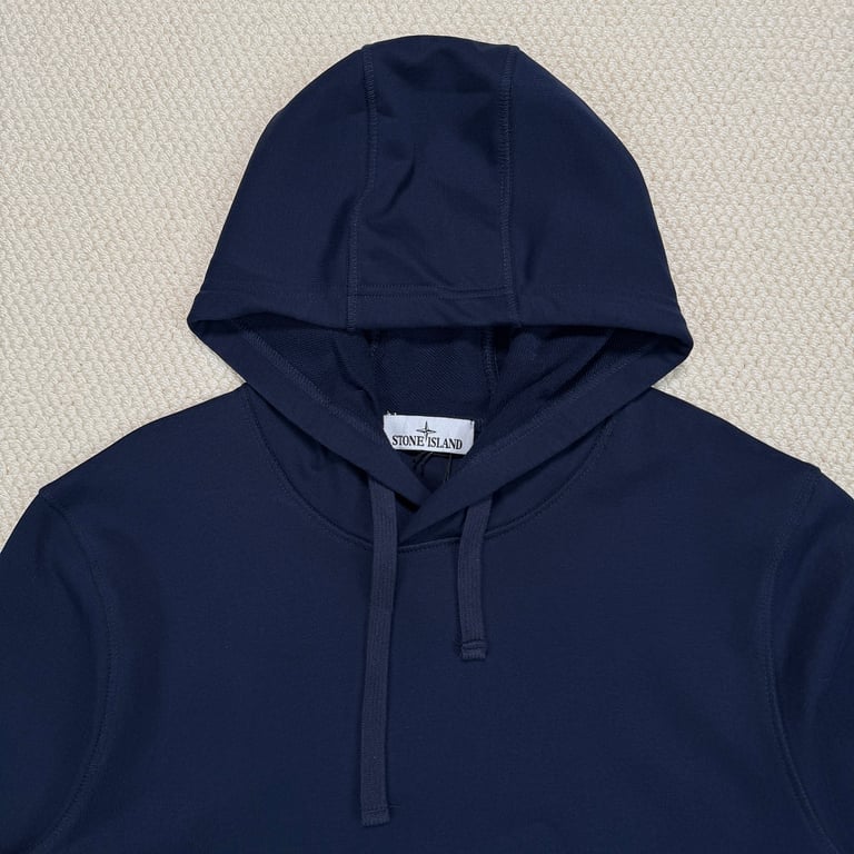 Stone Island Navy Blue Cotton Fleece Hoodie - 5