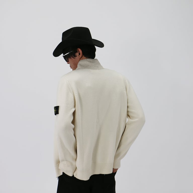 Stone Island 24SS Knitted Cardigan Cream - 2