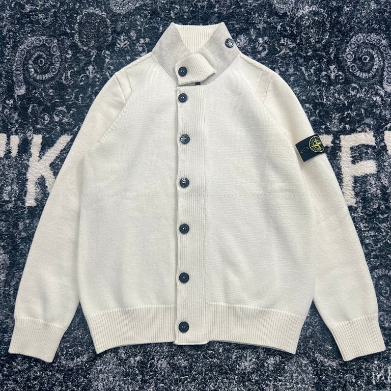 Stone Island 24SS Knitted Cardigan Cream - 12