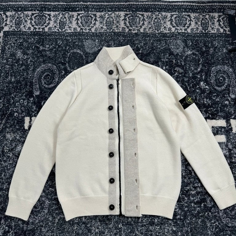 Stone Island 24SS Knitted Cardigan Cream - 19