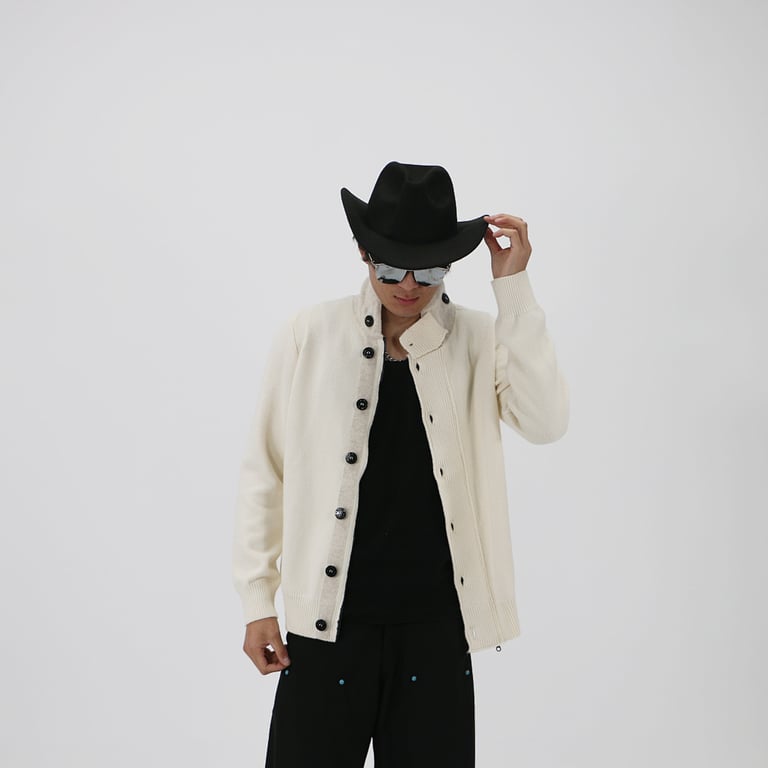 Stone Island 24SS Knitted Cardigan Cream - 5