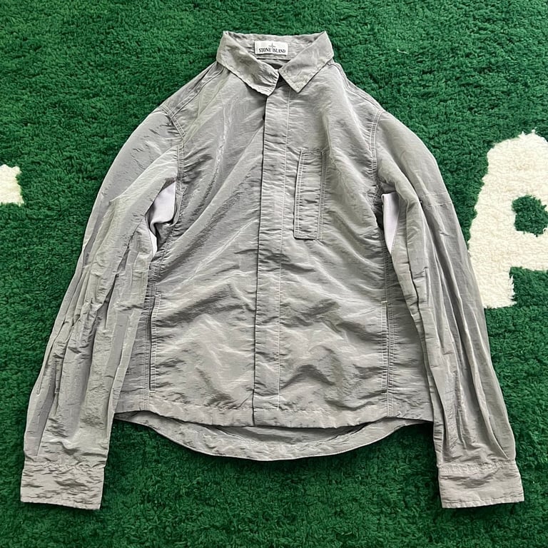 Stone Island 18SS Nylon Metal Overshirt Silver - 9