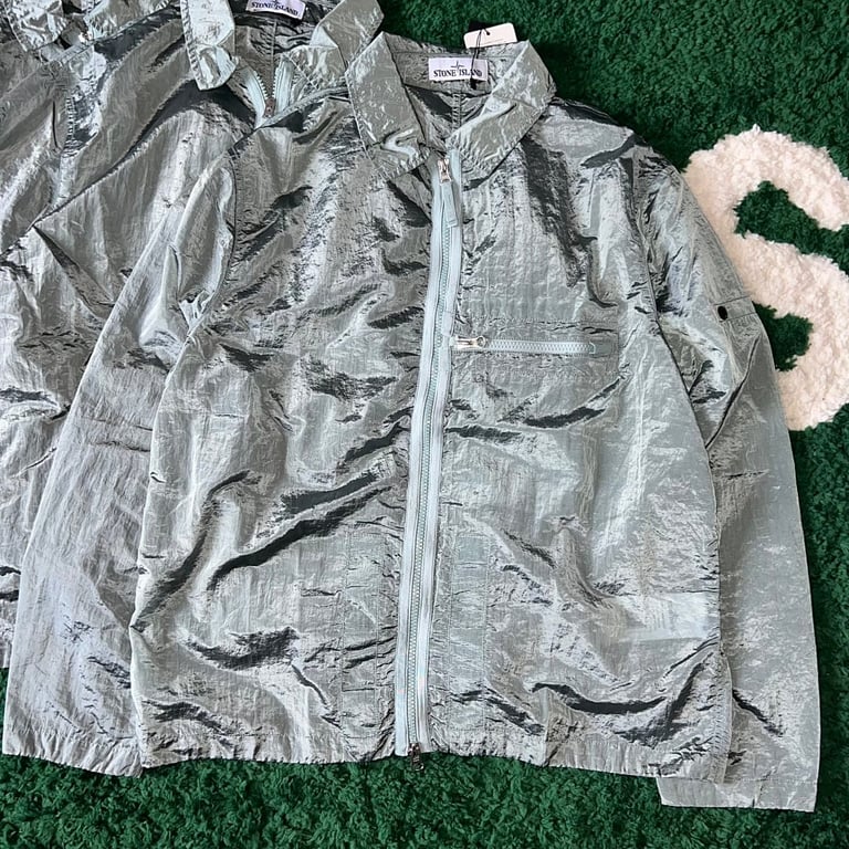 Stone Island 23SS Crinkle Reps Jacket Sky Blue - 22