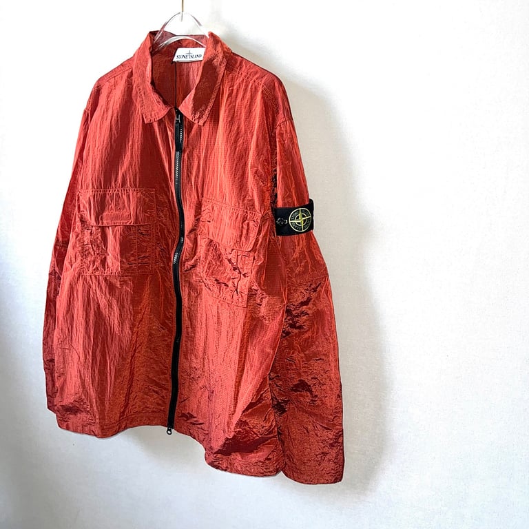 Stone Island 19SS Nylon Metal Overshirt Rust Red - 13