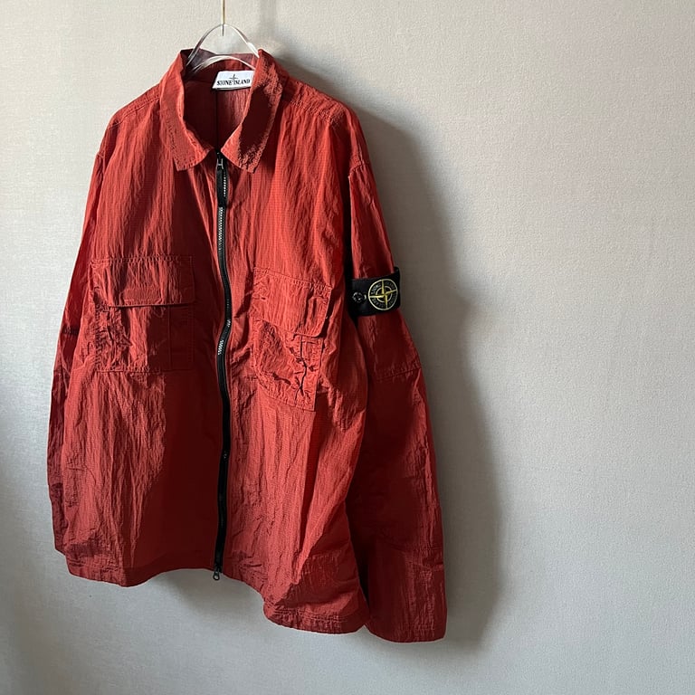 Stone Island 19SS Nylon Metal Overshirt Rust Red - 14