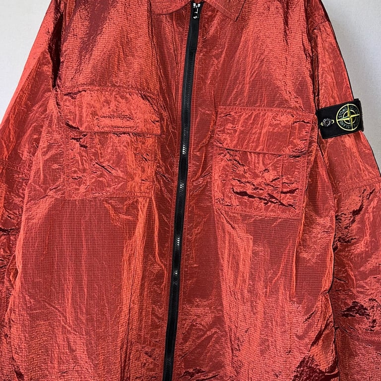 Stone Island 19SS Nylon Metal Overshirt Rust Red - 15