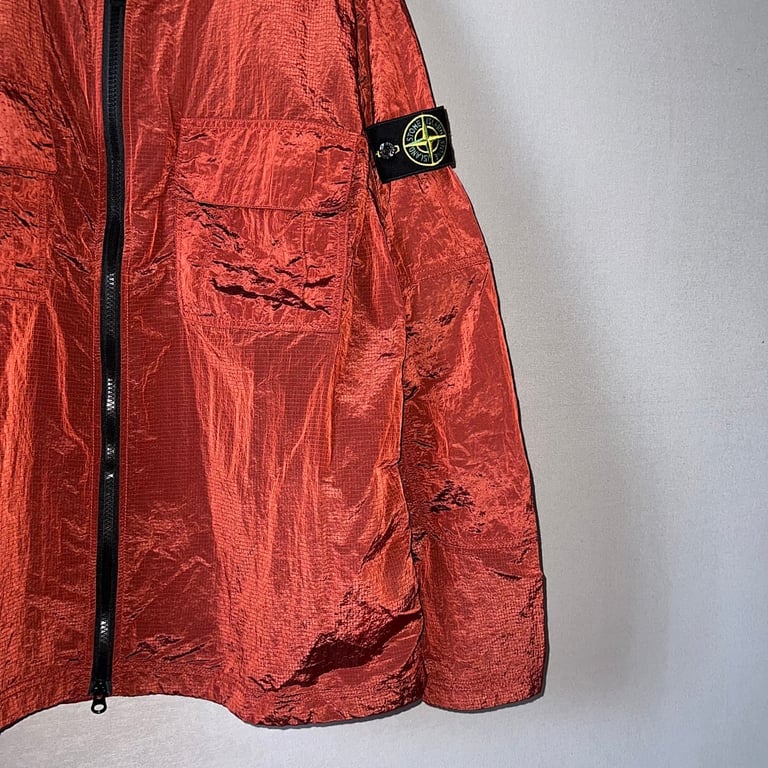 Stone Island 19SS Nylon Metal Overshirt Rust Red - 16