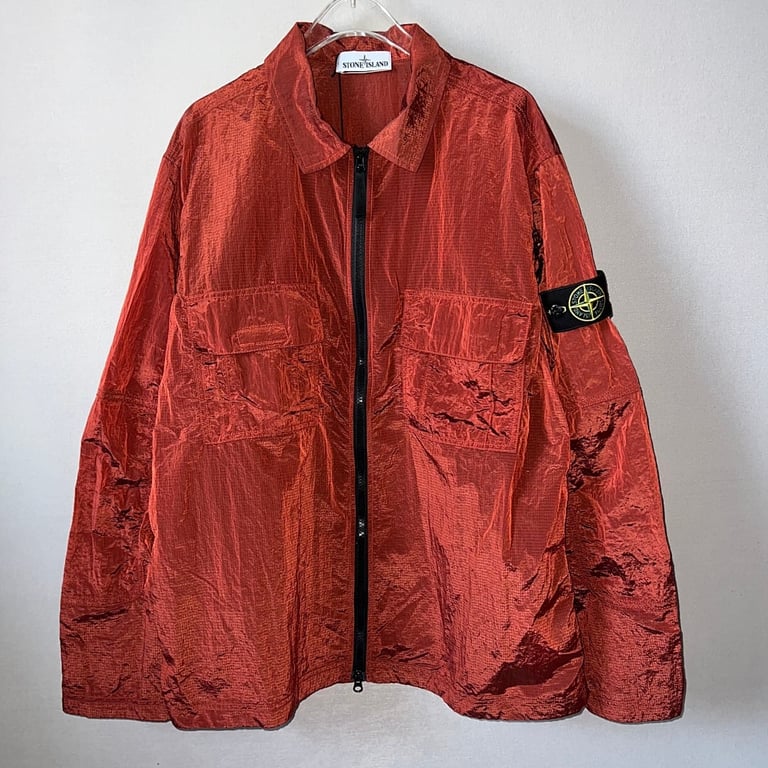 Stone Island 19SS Nylon Metal Overshirt Rust Red - 17