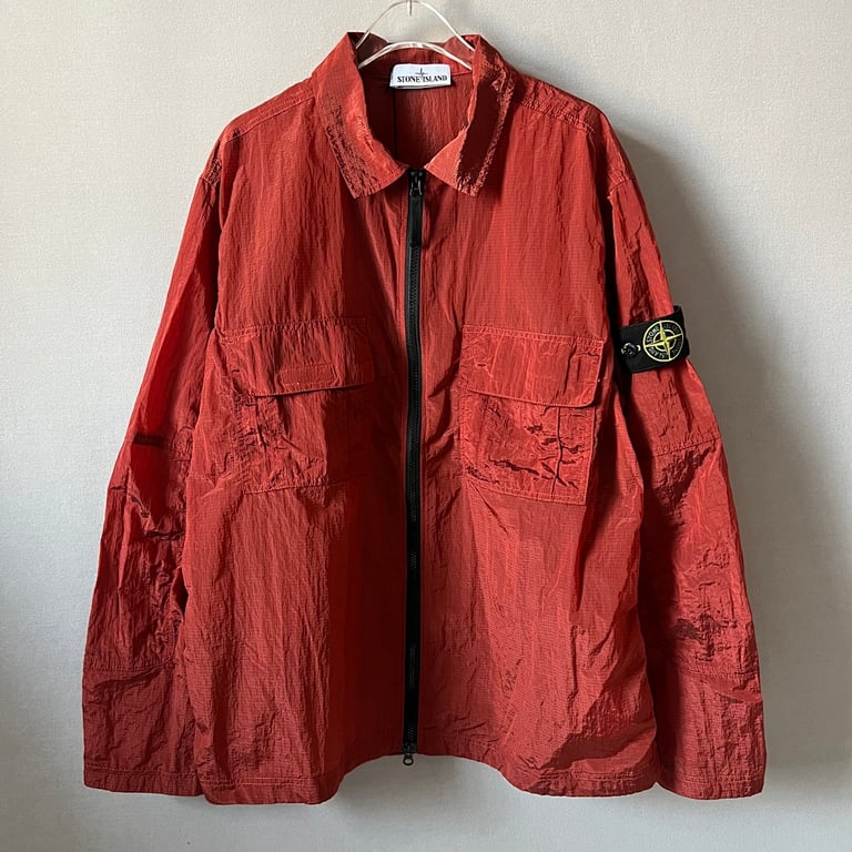 Stone Island 19SS Nylon Metal Overshirt Rust Red - 18