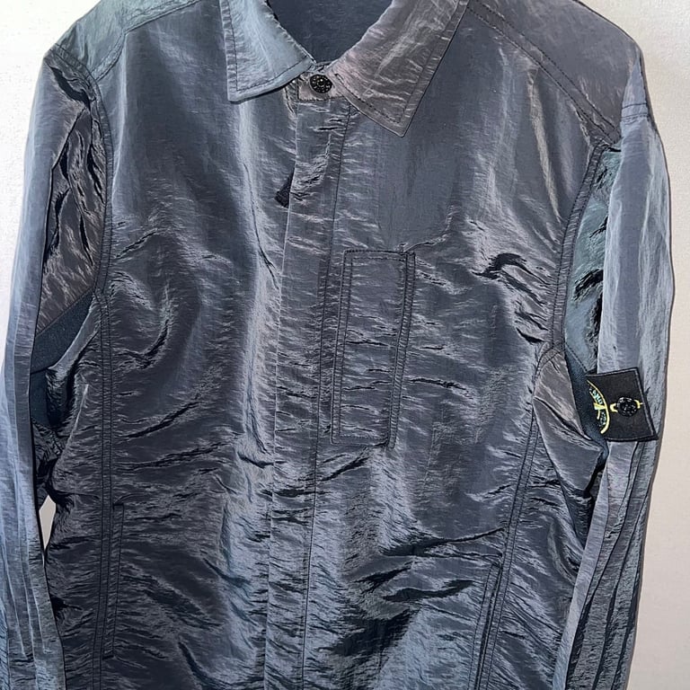 Stone Island 18SS Nylon Metal Overshirt Charcoal Blue - 12