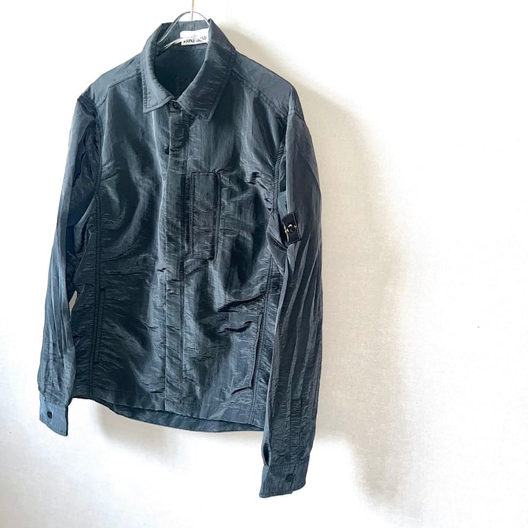 Stone Island 18SS Nylon Metal Overshirt Charcoal Blue - 14