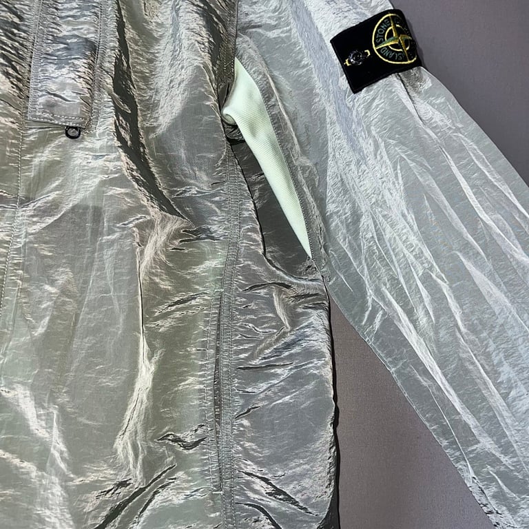 Stone Island 18SS Nylon Metal Overshirt Mint Green - 12