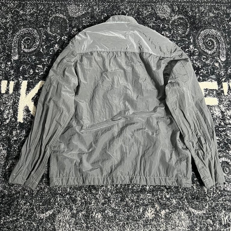 Stone Island 25SS Metallic Nylon Overshirt Silver - 15