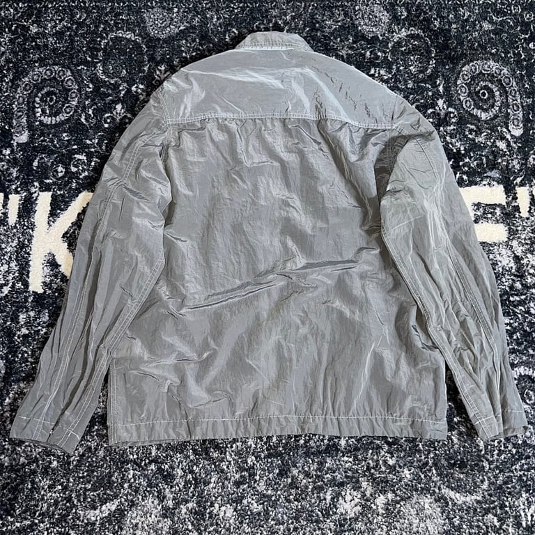 Stone Island 25SS Metallic Nylon Overshirt Silver - 16