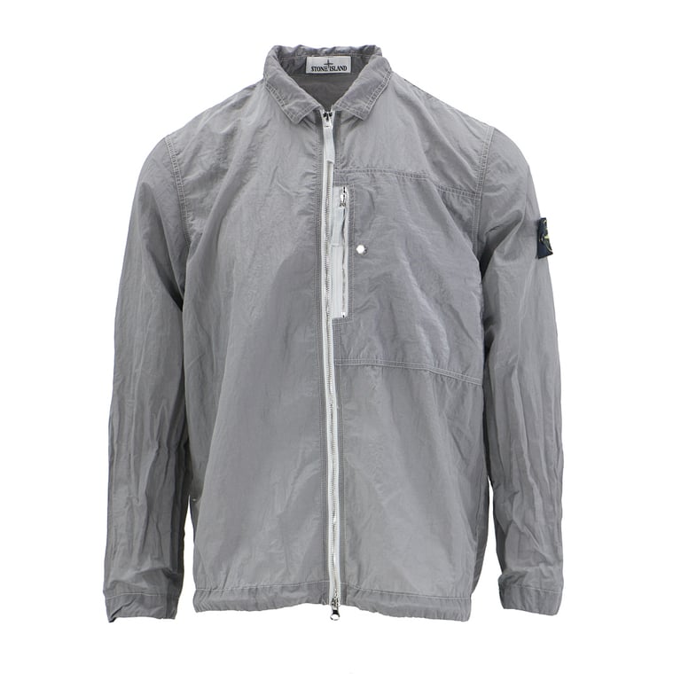 Stone Island 25SS Metallic Nylon Overshirt Silver - 17