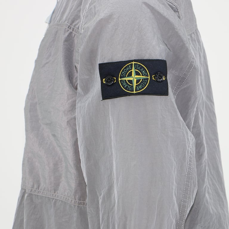 Stone Island 25SS Metallic Nylon Overshirt Silver - 22