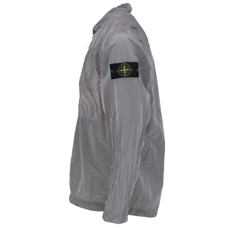 Stone Island 25SS Metallic Nylon Overshirt Silver - 24