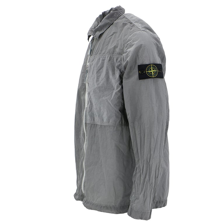 Stone Island 25SS Metallic Nylon Overshirt Silver - 26