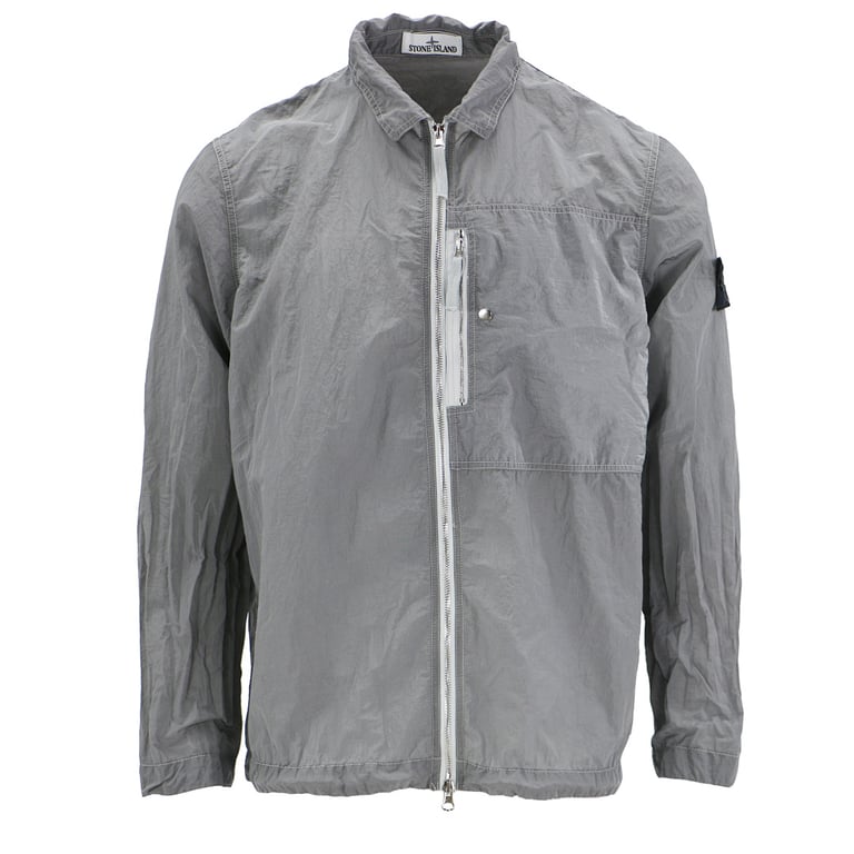 Stone Island 25SS Metallic Nylon Overshirt Silver - 27