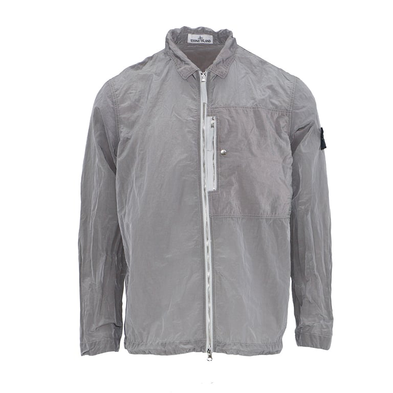 Stone Island 25SS Metallic Nylon Overshirt Silver - 28
