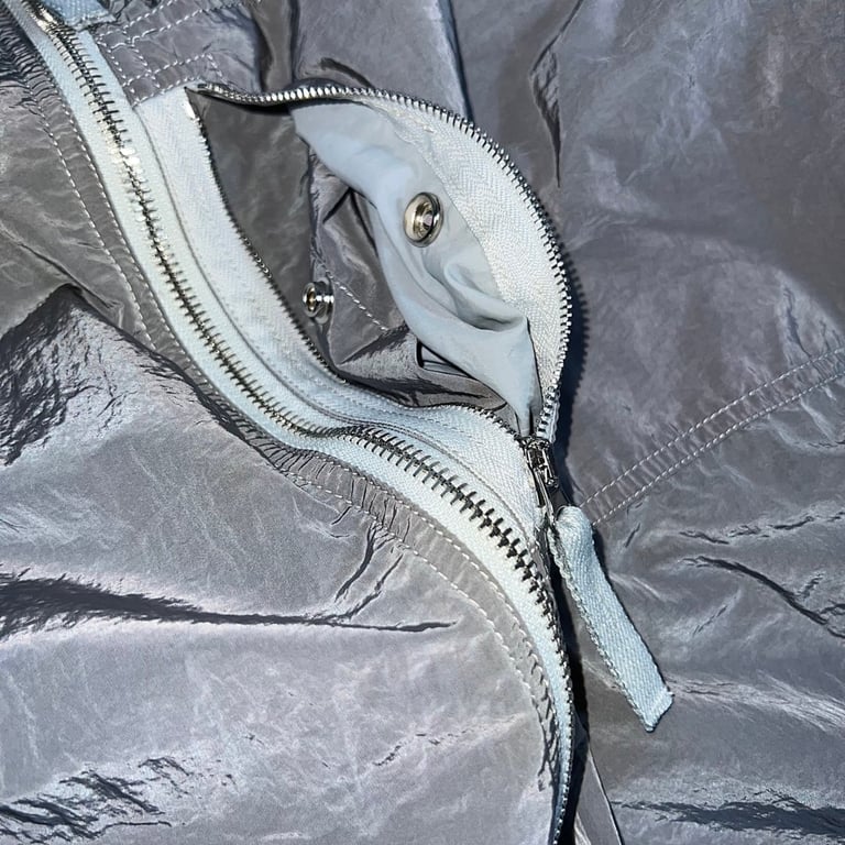 Stone Island 25SS Metallic Nylon Overshirt Silver - 6