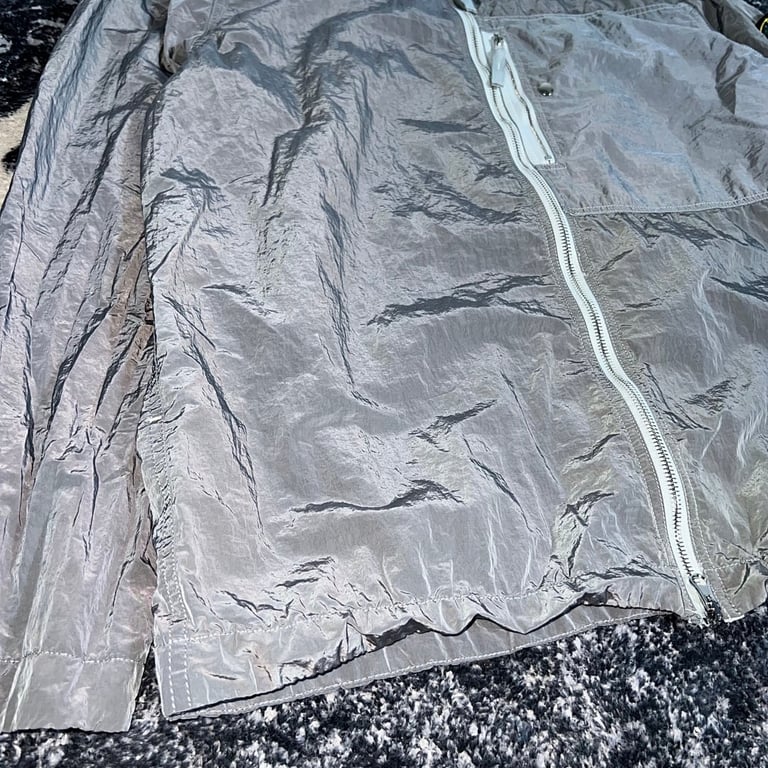 Stone Island 25SS Metallic Nylon Overshirt Silver - 10