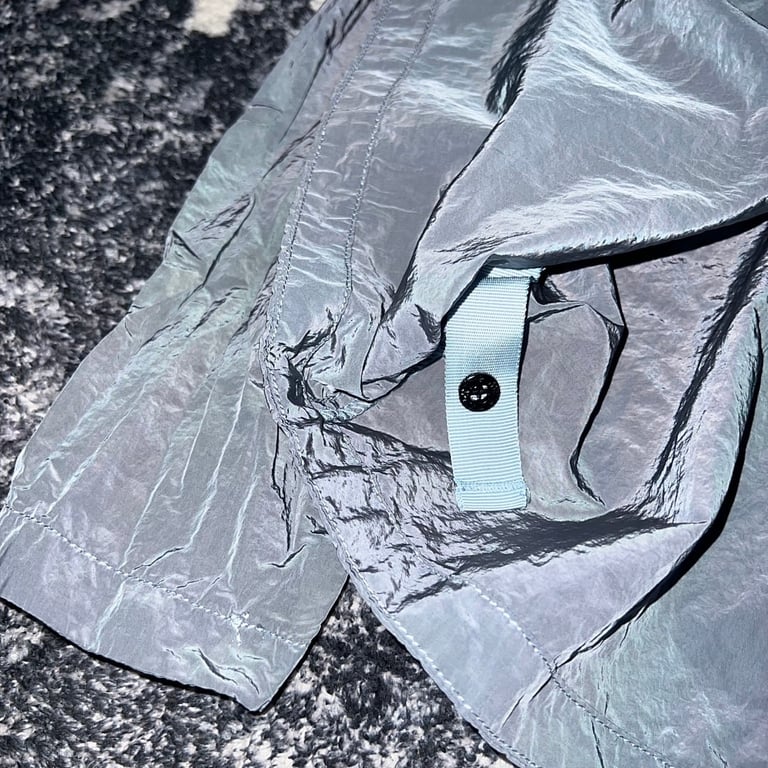 Stone Island 24SS Metallic Nylon Overshirt Ice Blue - 11