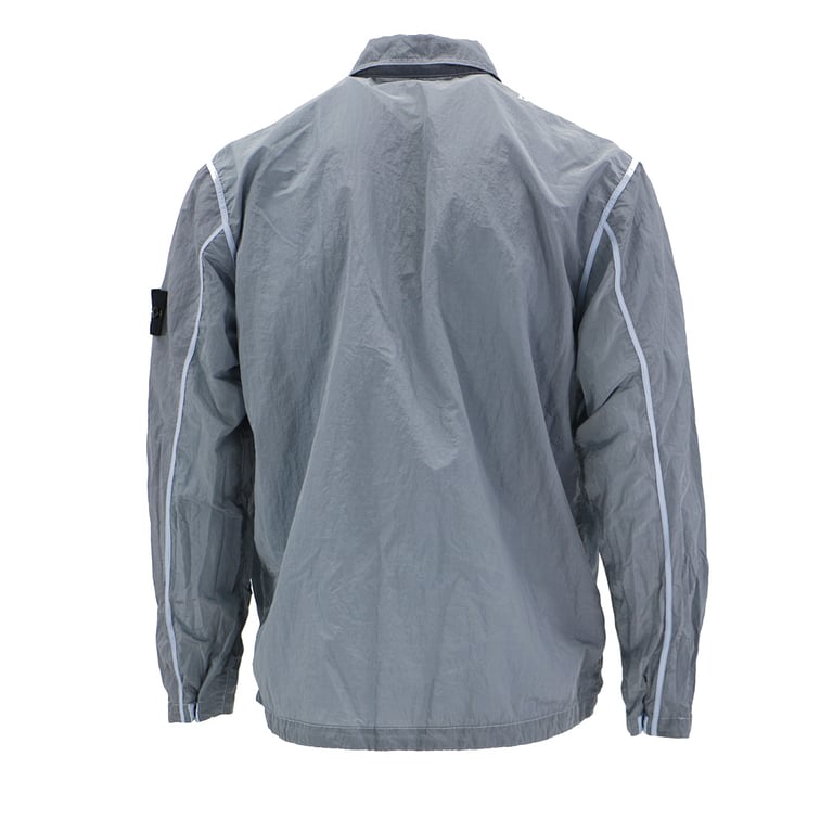 Stone Island 24SS Metallic Nylon Overshirt Ice Blue - 17