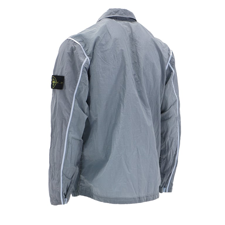 Stone Island 24SS Metallic Nylon Overshirt Ice Blue - 18