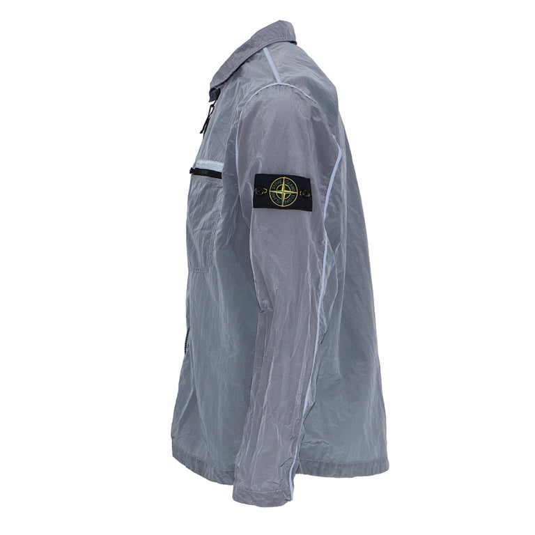 Stone Island 24SS Metallic Nylon Overshirt Ice Blue - 19