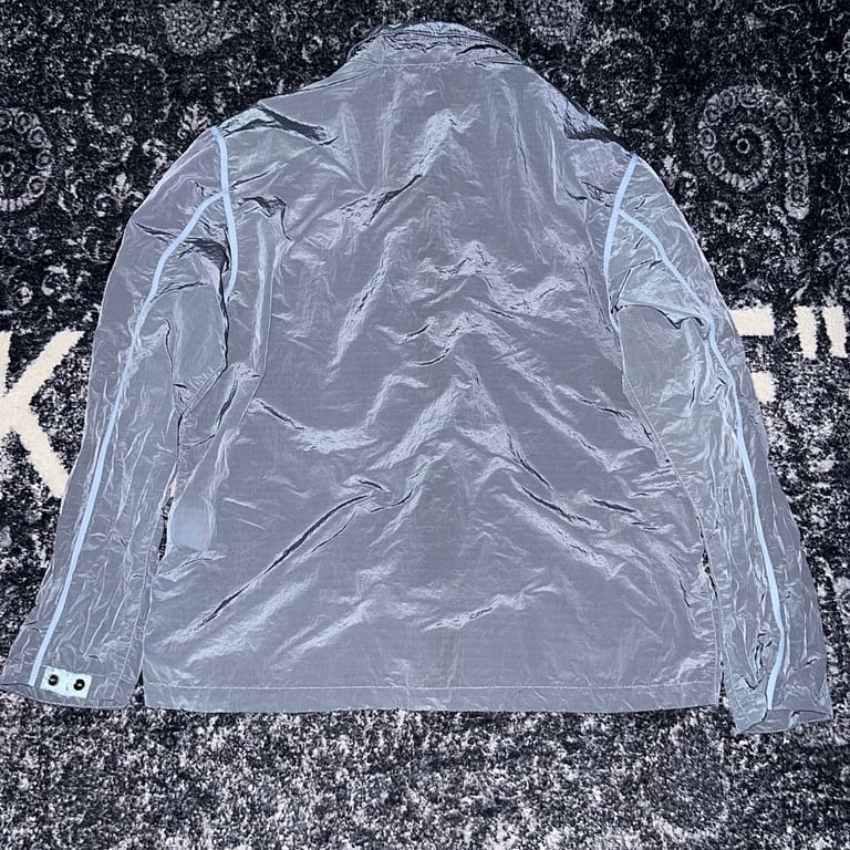 Stone Island 24SS Metallic Nylon Overshirt Ice Blue - 10