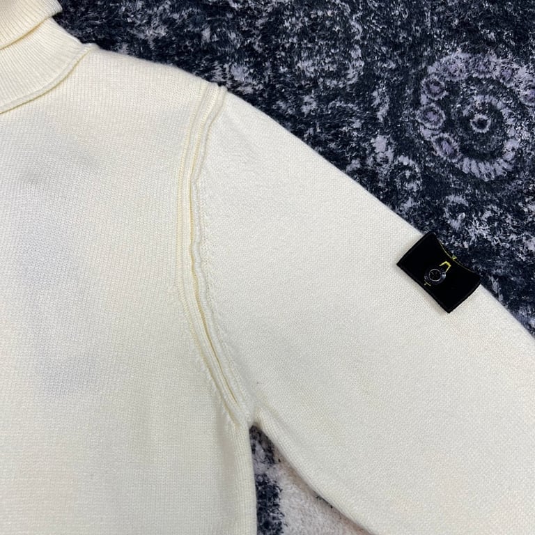 Stone Island 23FW Turtleneck Knit Sweater Cream - 5