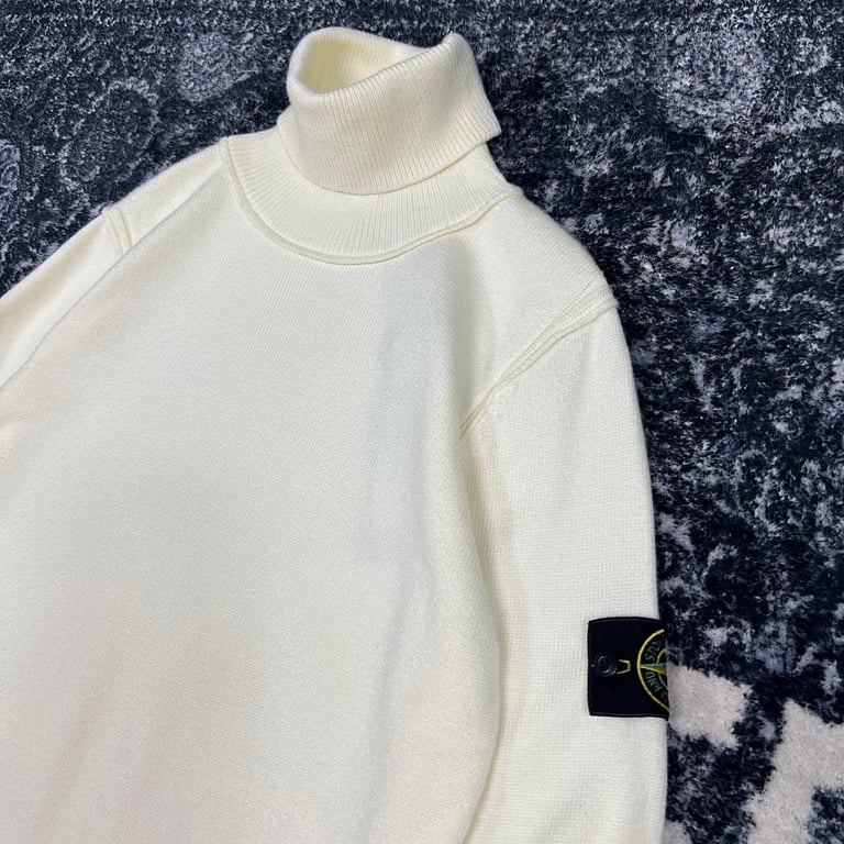 Stone Island 23FW Turtleneck Knit Sweater Cream - 9