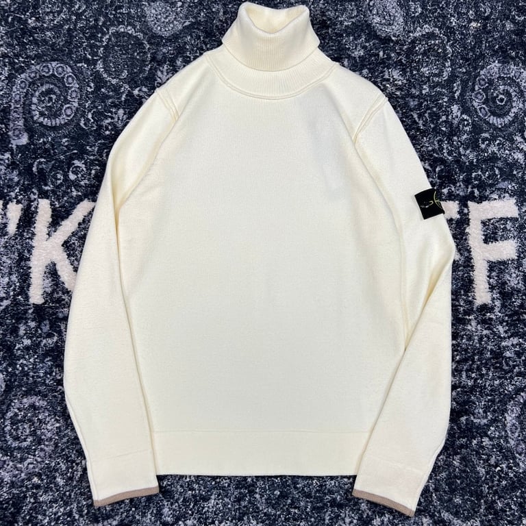 Stone Island 23FW Turtleneck Knit Sweater Cream - 10