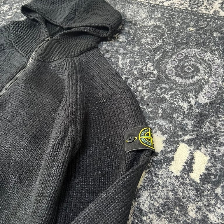 Stone Island 23FW Thick Knit Zip Hoodie - 21