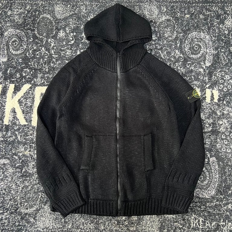 Stone Island 23FW Thick Knit Zip Hoodie - 22