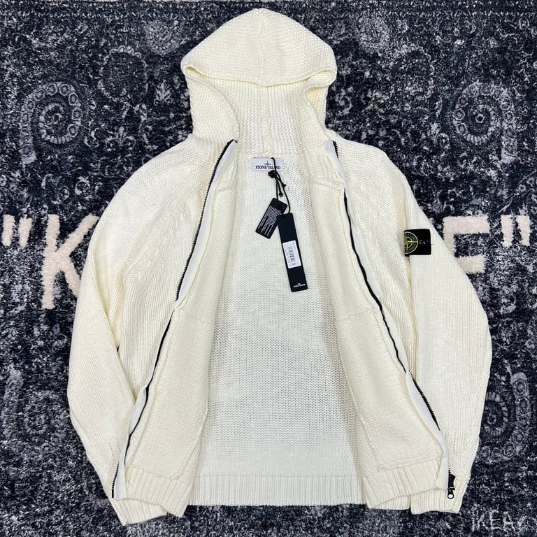 Stone Island 23FW Thick Knit Zip Hoodie - 25